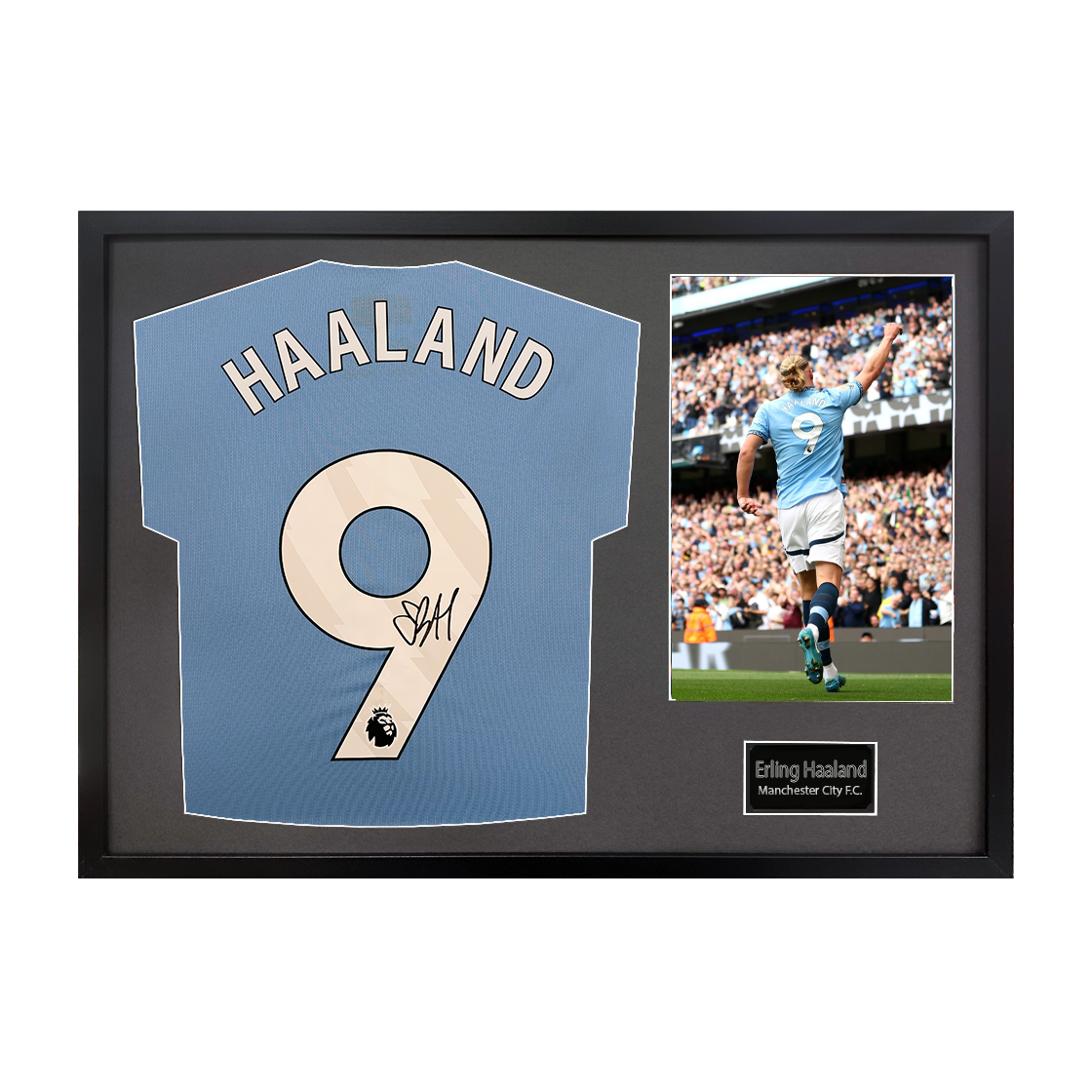 Erling Haaland Signed Manchester City Shirt Classic Frame (ACG)