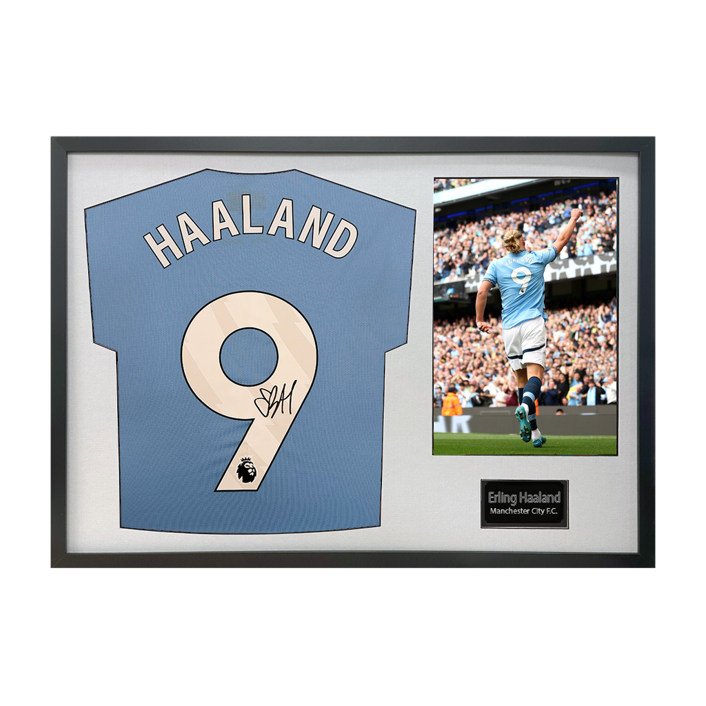Erling Haaland Signed Manchester City Shirt Classic Frame (ACG)