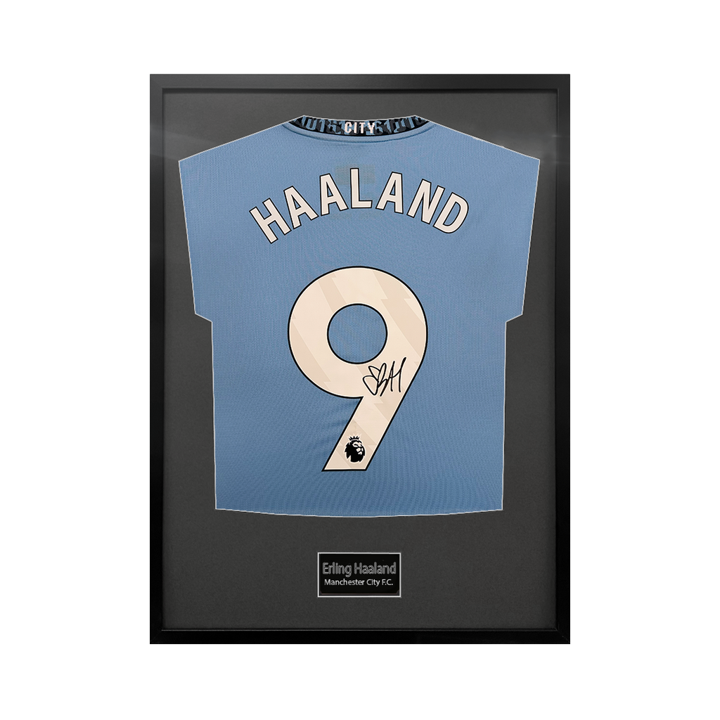 Erling Haaland Signed Manchester City Shirt Standard Frame (ACG)