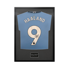 Erling Haaland Signed Manchester City Shirt Standard Frame (ACG)