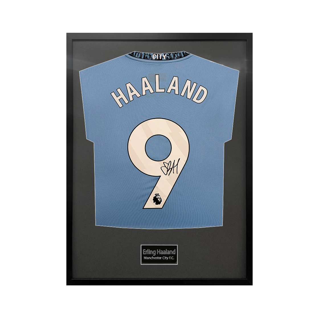 Erling Haaland Signed Manchester City Shirt Standard Frame (ACG)