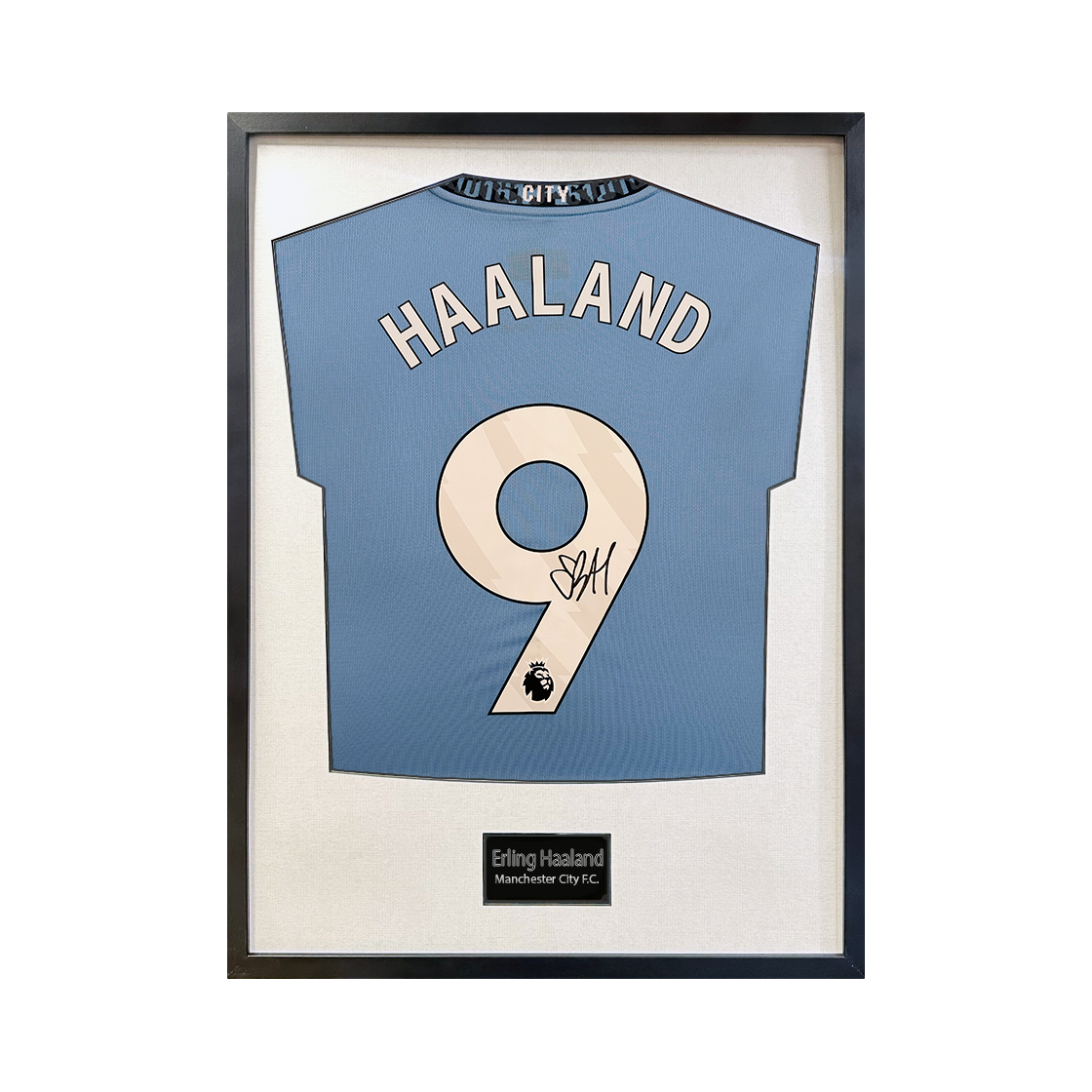 Erling Haaland Signed Manchester City Shirt Standard Frame (ACG)