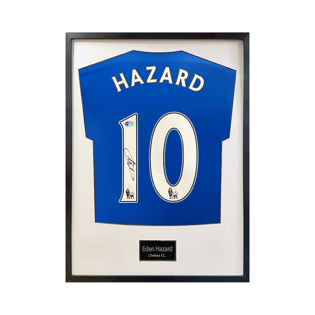Eden Hazard Signed Chelsea Standard Frame