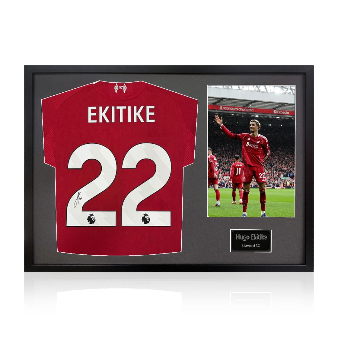 Hugo Ekitike Signed Liverpool Shirt Classic Frame (ACG Cert)
