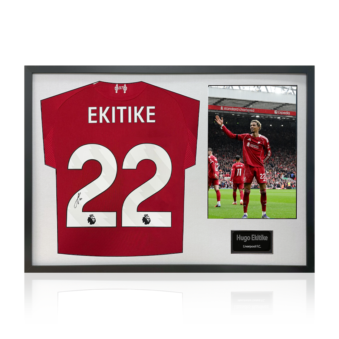 Hugo Ekitike Signed Liverpool Shirt Classic Frame (ACG Cert)