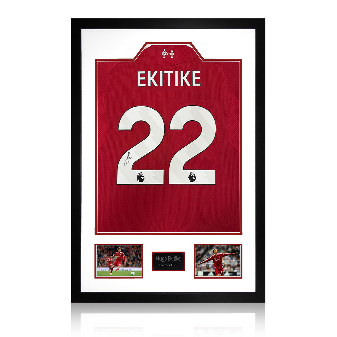 Hugo Ekitike Signed Liverpool Shirt Premium Frame (ACG Cert)