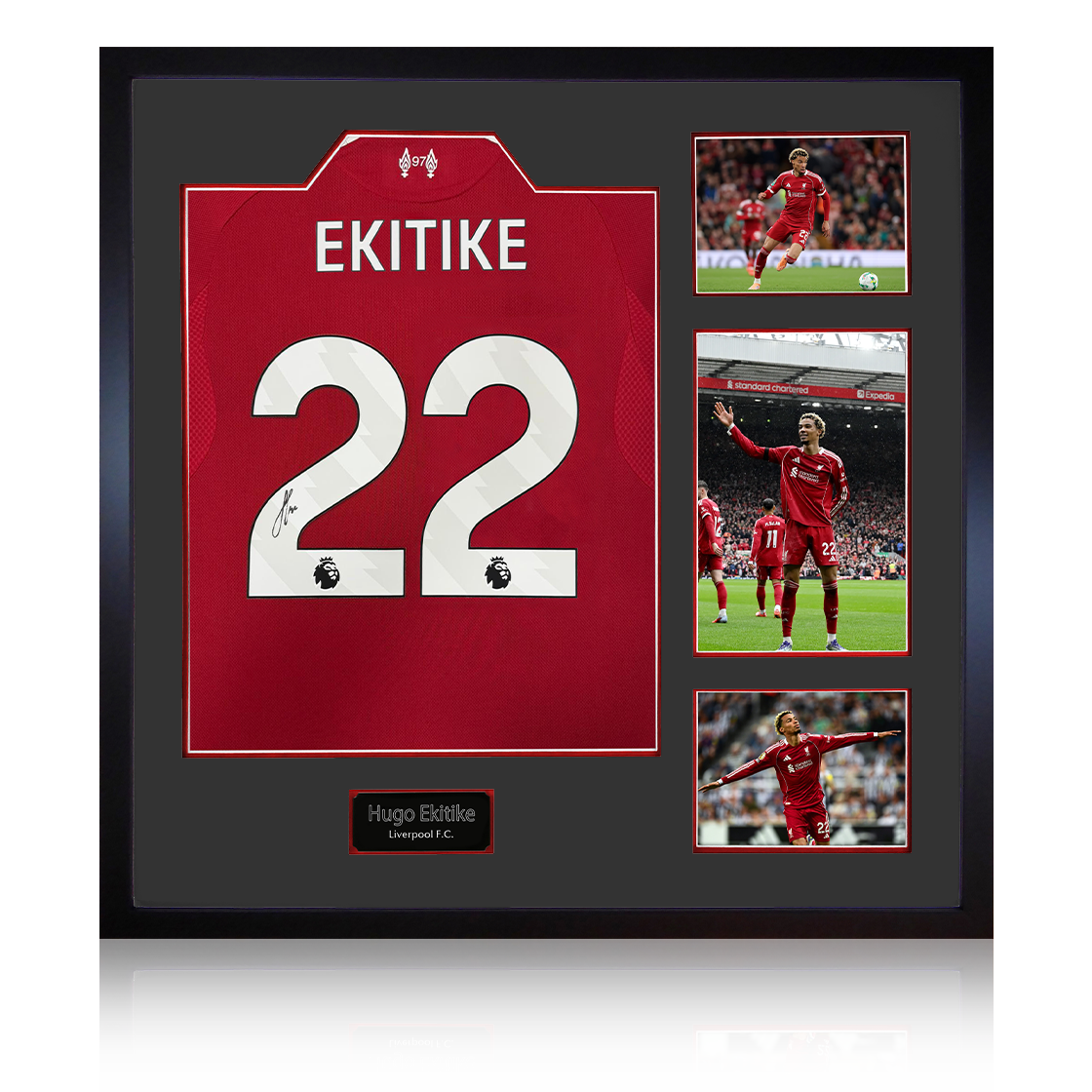 Hugo Ekitike Signed Liverpool Shirt Elite Frame (ACG Cert)