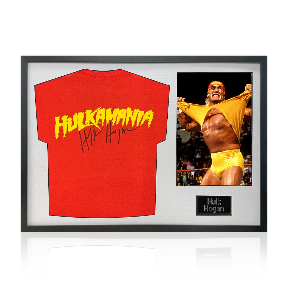 Hulk Hogan Signed WWE "Hulkamania" T-Shirt Classic Frame (JSA)