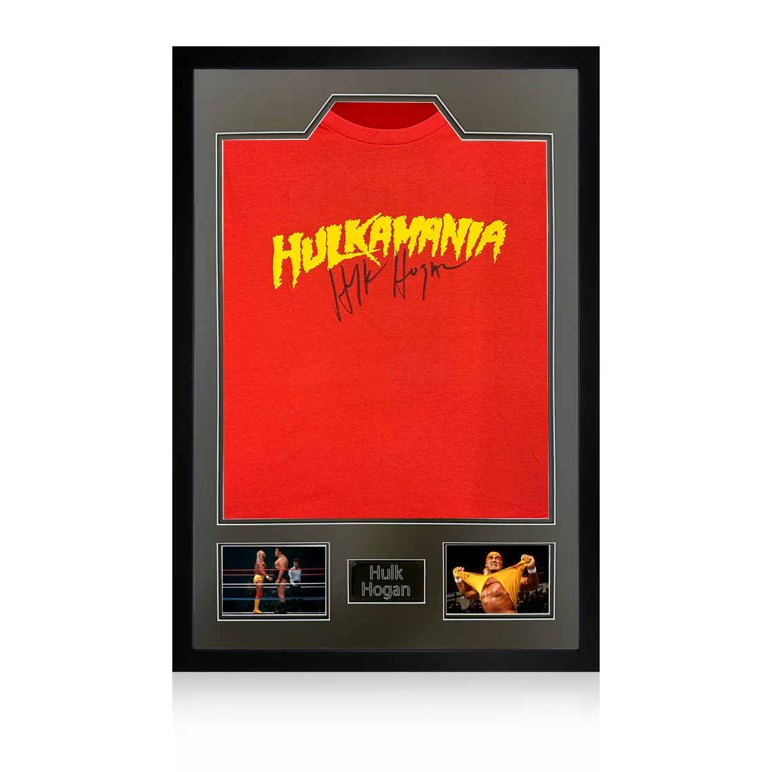 Hulk Hogan Signed WWE "Hulkamania" T-Shirt Premium Frame (JSA)