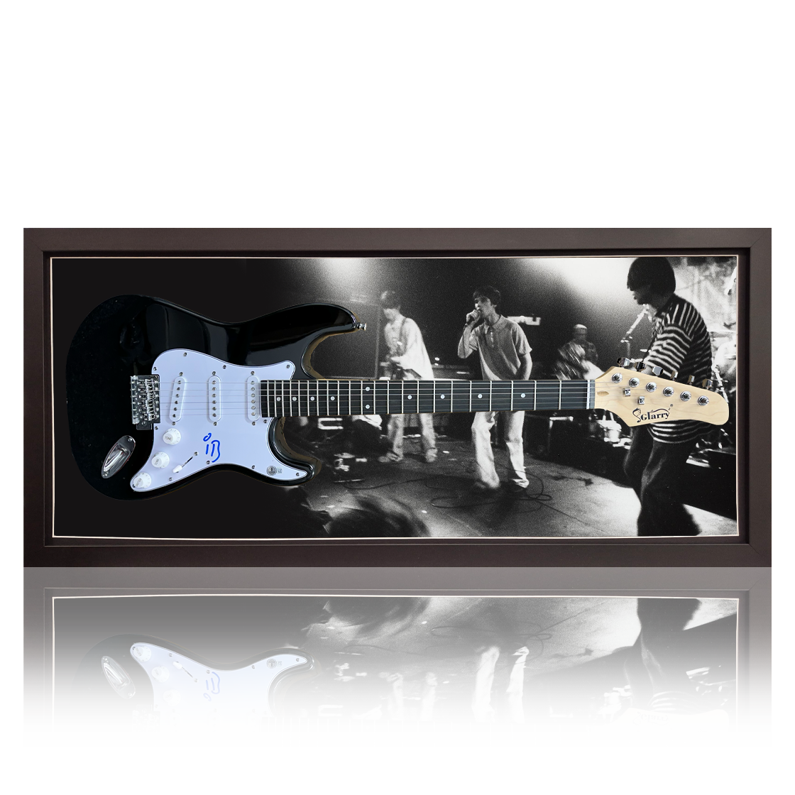 Ian Brown Signed Guitar Frame (AFTAL Authentication)