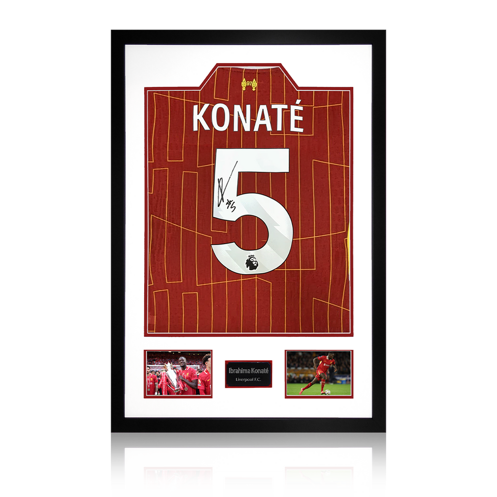 Ibrahima Konaté Signed Liverpool Shirt Premium Frame (ACG Cert)