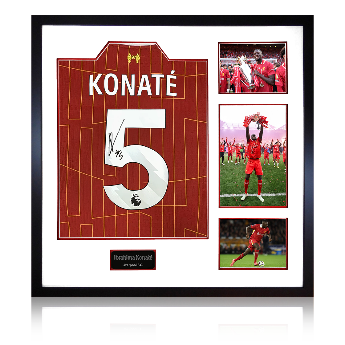 Ibrahima Konaté Signed Liverpool Shirt Elite Frame (ACG Cert)