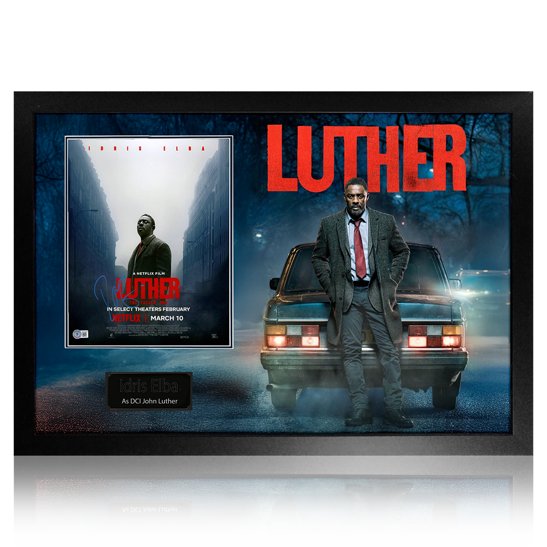 Idris Elba Signed Luther Image Premium Frame (Beckett)