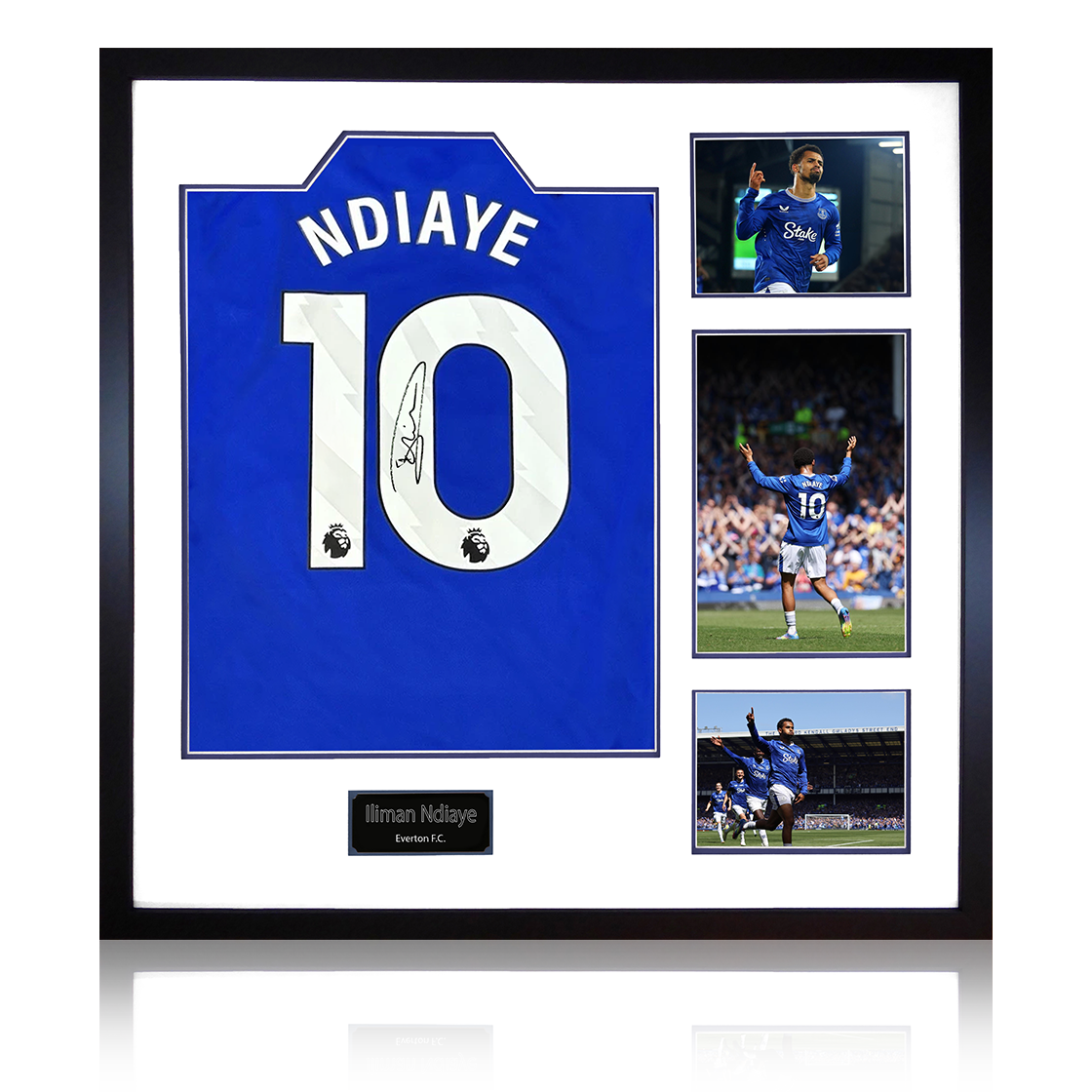 Iliman Ndiaye Signed Everton Shirt Elite Frame (ACG Cert)