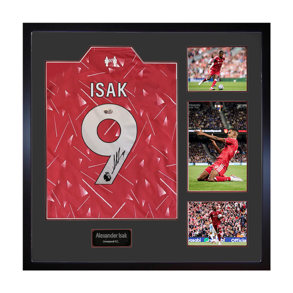 Alexander Isak Signed Liverpool Shirt Elite Frame (ACG Cert)