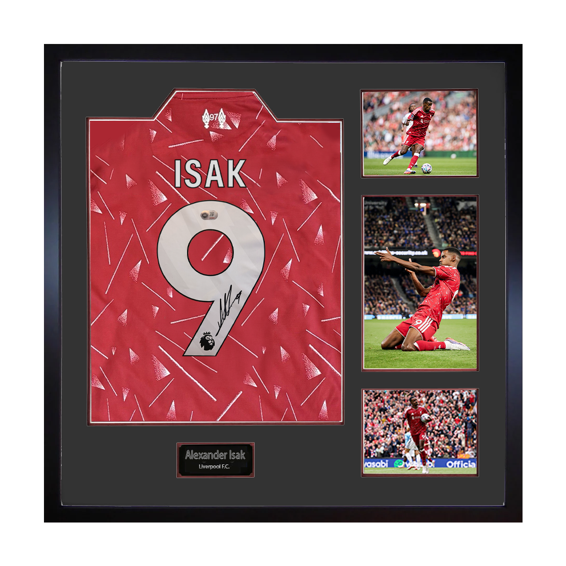 Alexander Isak Signed Liverpool Shirt Elite Frame (ACG Cert)