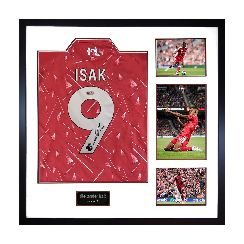 Alexander Isak Signed Liverpool Shirt Elite Frame (ACG Cert)