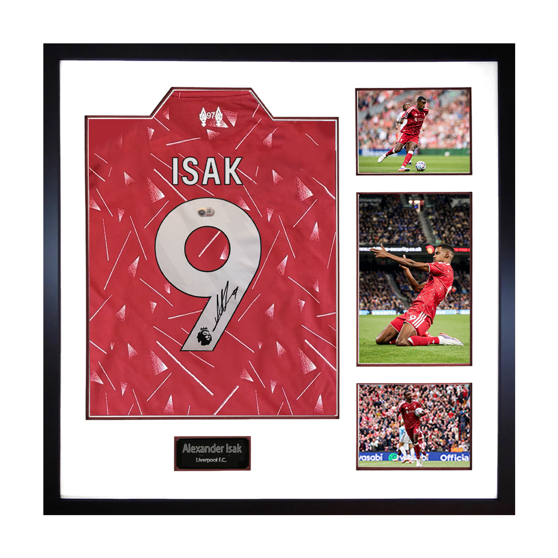 Alexander Isak Signed Liverpool Shirt Elite Frame (ACG Cert)