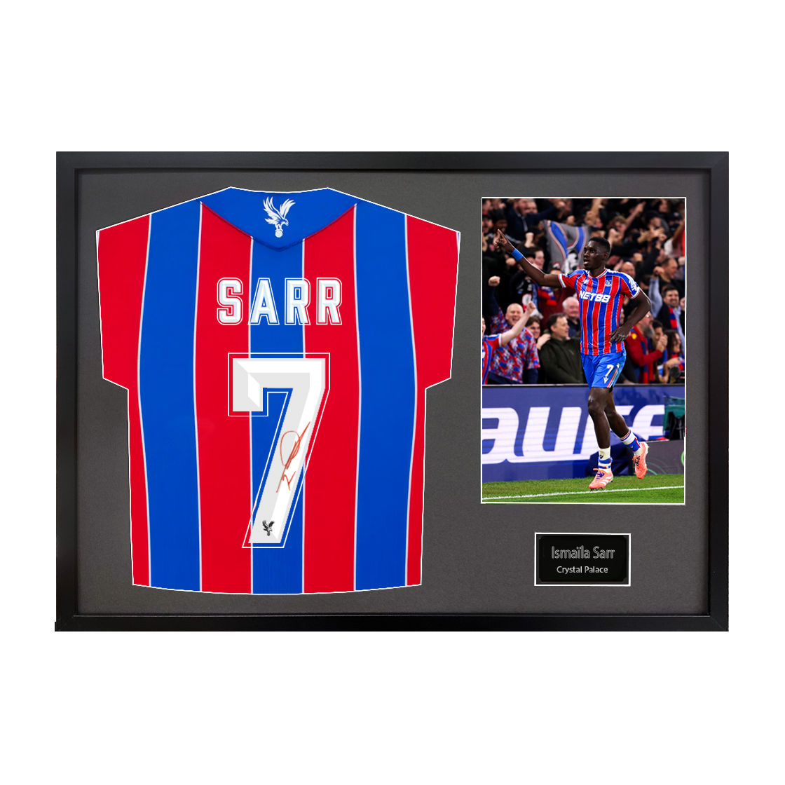 Ismaïla Sarr Signed Crystal Palace Shirt Classic Frame (ACG Cert)