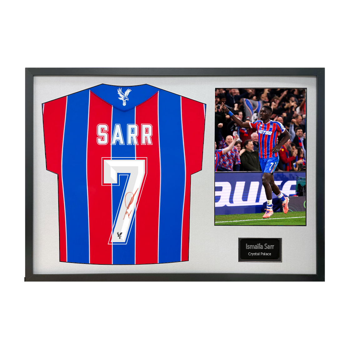 Ismaïla Sarr Signed Crystal Palace Shirt Classic Frame (ACG Cert)