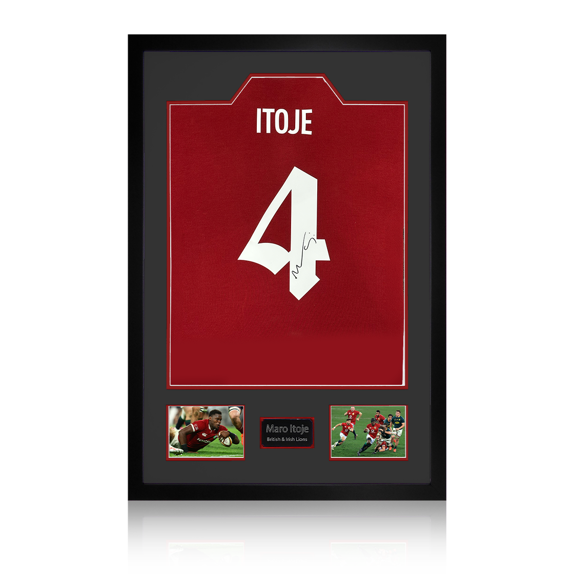 Maro Itoje Signed British & Irish Lions 2025 Shirt Premium Frame