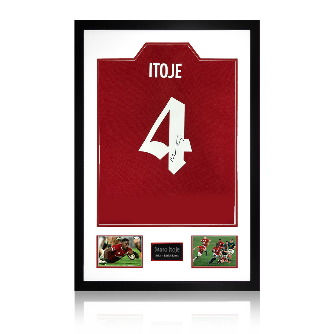 Maro Itoje Signed British & Irish Lions 2025 Shirt Premium Frame