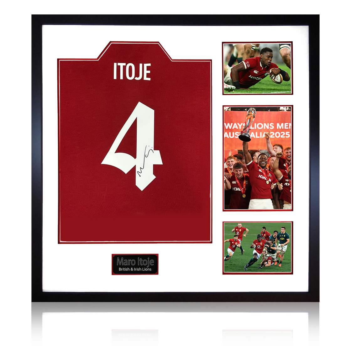 Maro Itoje Signed British & Irish Lions 2025 Shirt Elite Frame