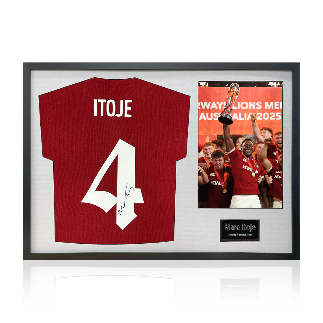Maro Itoje Signed British & Irish Lions 2025 Shirt Classic Frame