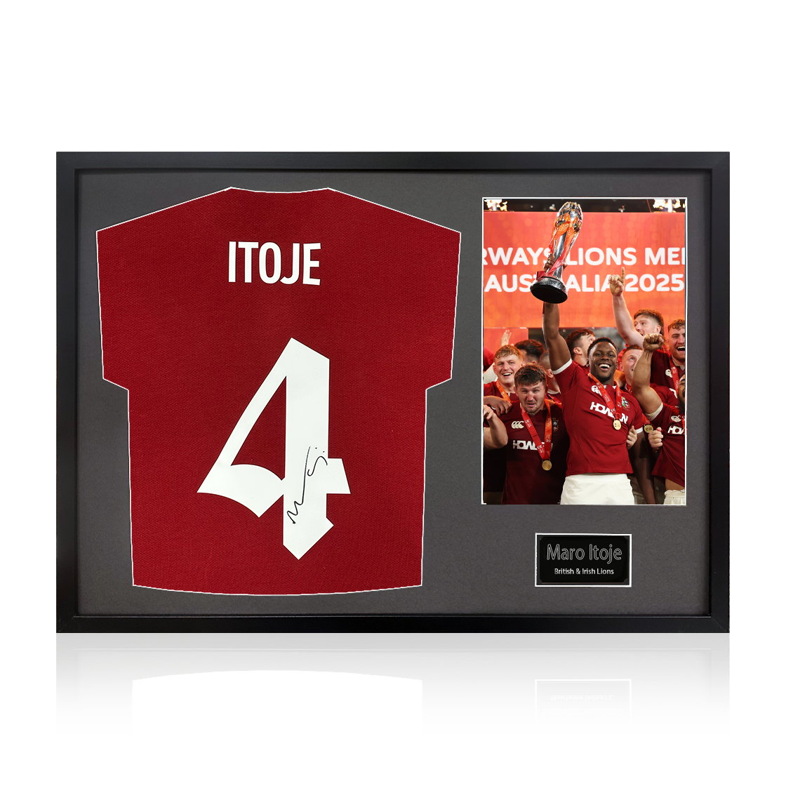 Maro Itoje Signed British & Irish Lions 2025 Shirt Classic Frame