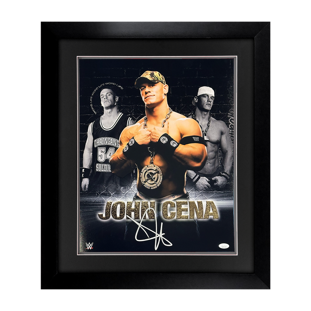 John Cena Signed 20x16 Image Deluxe Mount Frame (JSA)