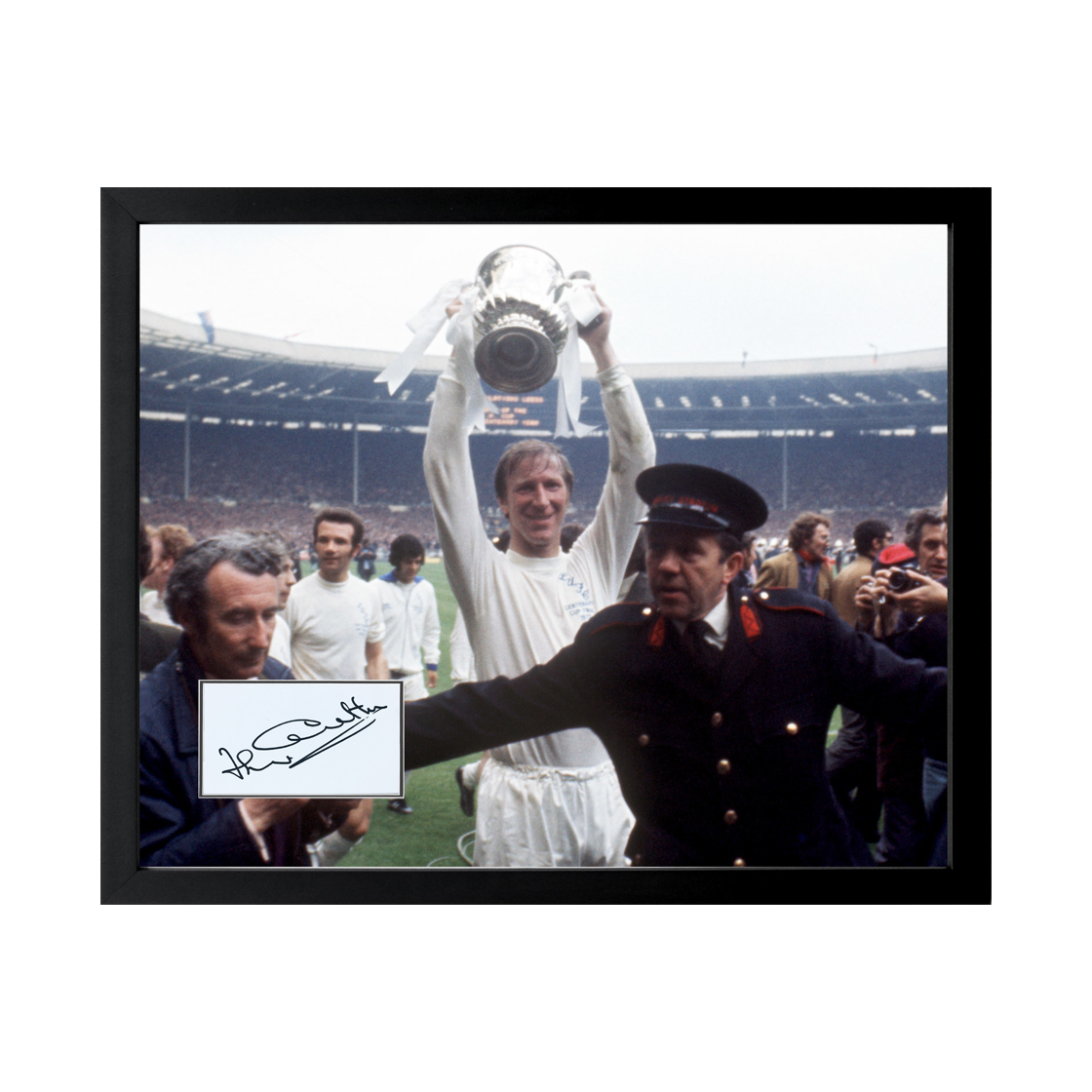 Jack Charlton Signed Leeds United Cut Deluxe Mount Frame