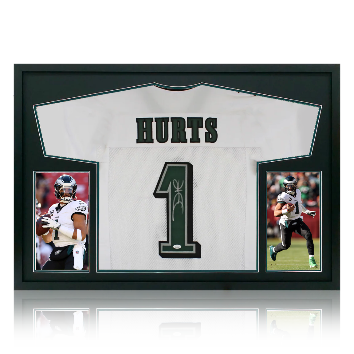 Jalen Hurts Signed Philadelphia Eagles Jersey Ultra Premium Frame (JSA)
