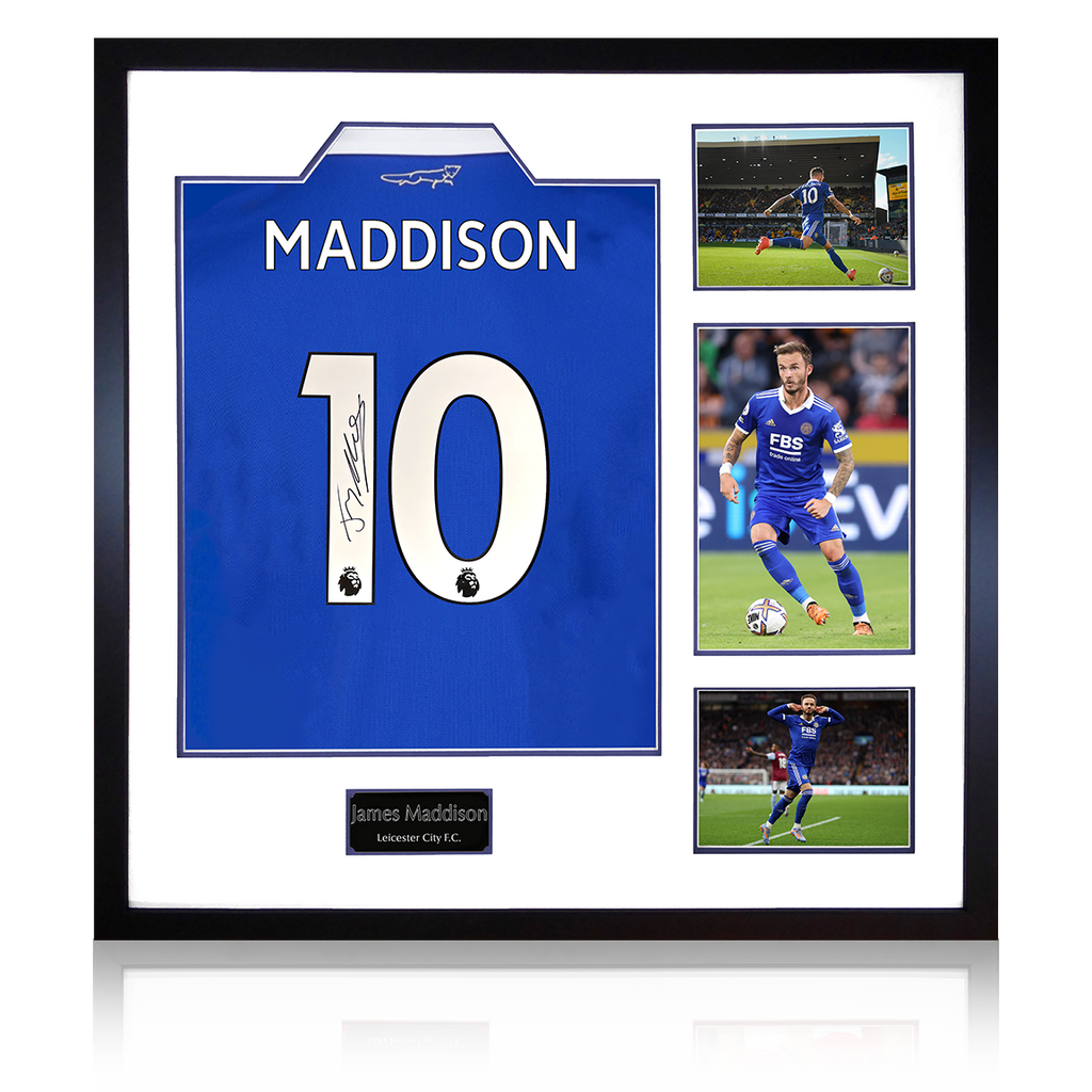 James Maddison Signed Leicester City Shirt Elite Frame