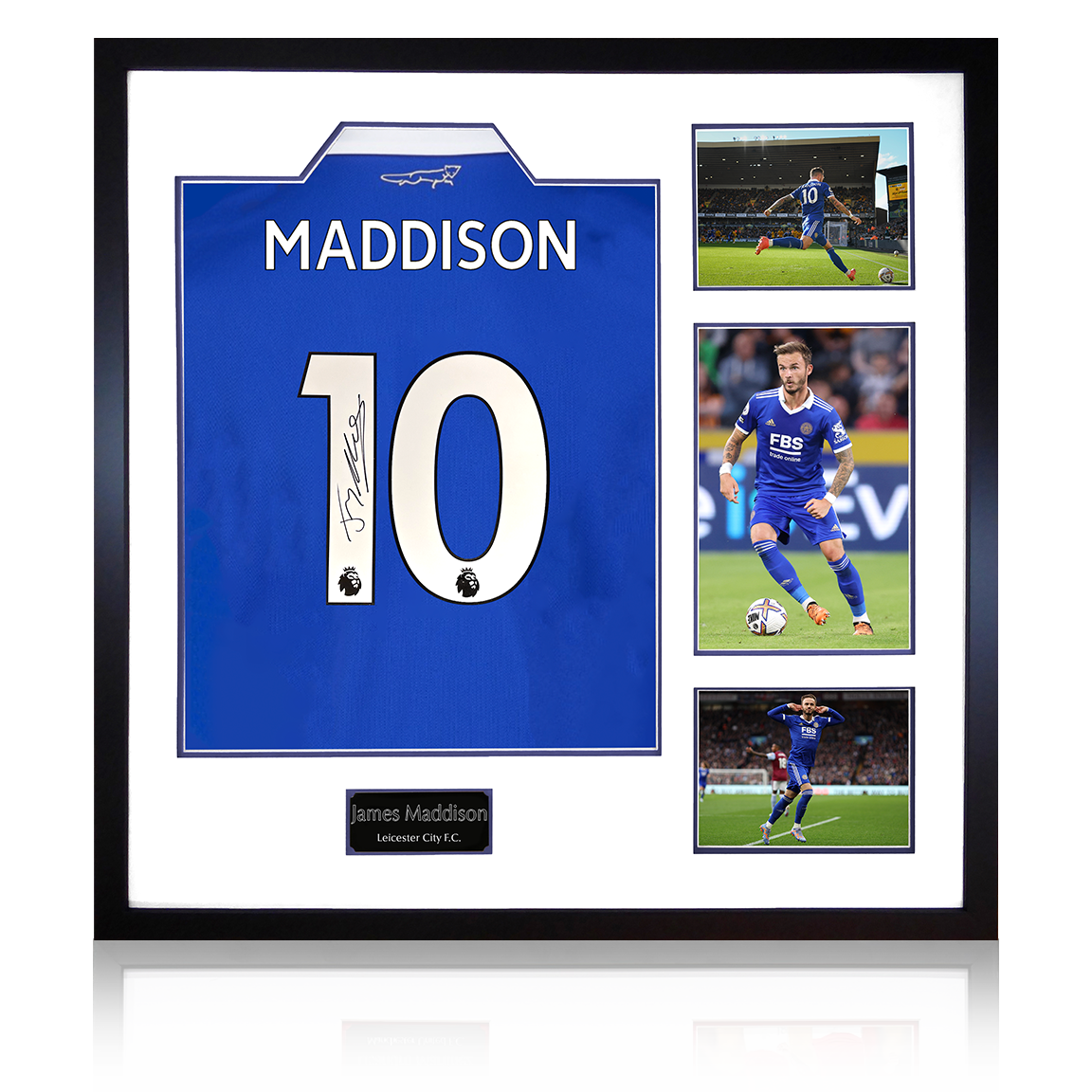 James Maddison Signed Leicester City Shirt Elite Frame