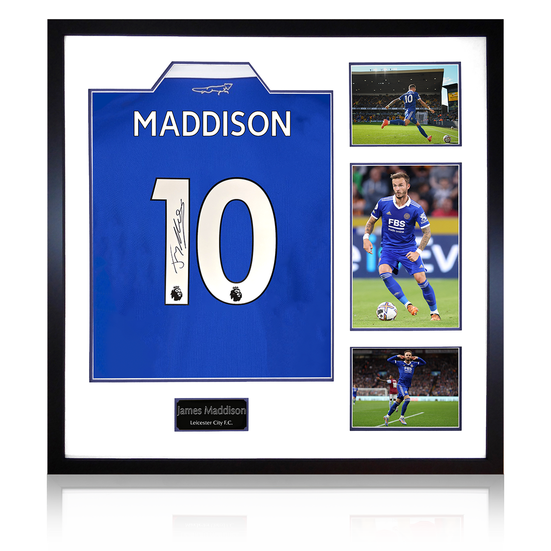 James Maddison Signed Leicester City Shirt Elite Frame