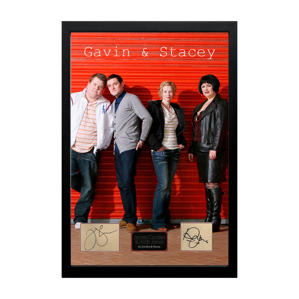 James Corden & Ruth Jones Signed Gavin & Stacey Cut Iconic Frame (ACG Cert)