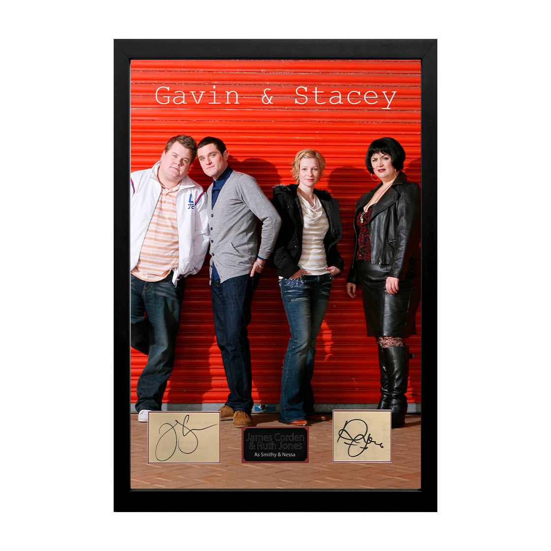 James Corden & Ruth Jones Signed Gavin & Stacey Cut Iconic Frame (ACG Cert)