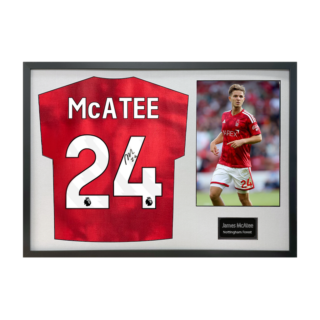 James McAtee Signed Nottingham Forest Shirt Classic Frame (ACG Cert)