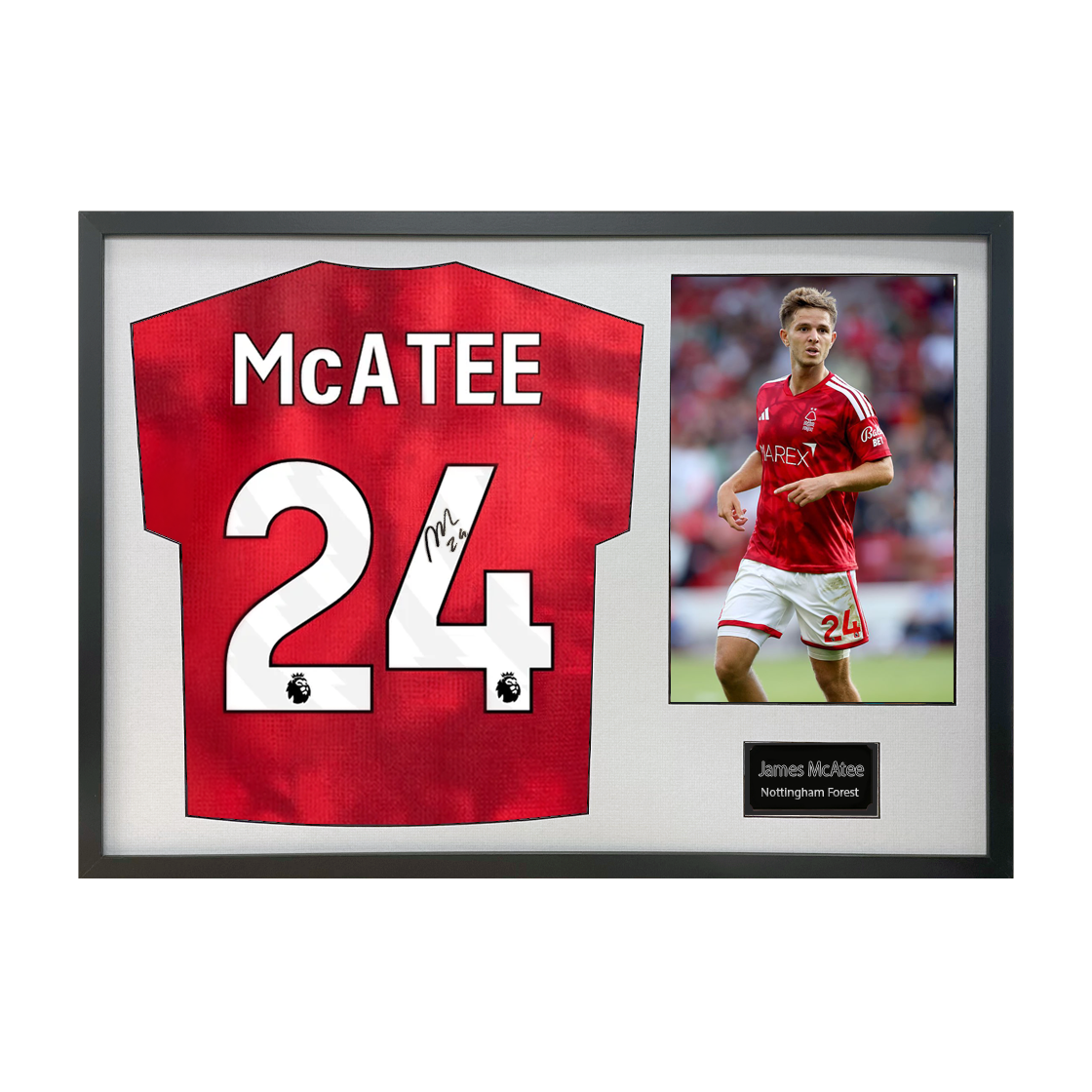James McAtee Signed Nottingham Forest Shirt Classic Frame (ACG Cert)
