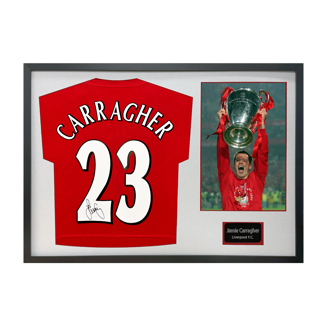 Jamie Carragher Signed Liverpool Shirt Classic Frame