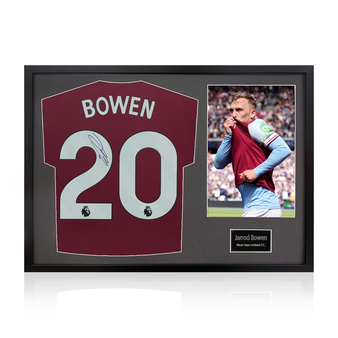Jarrod Bowen Signed West Ham United Shirt Classic Frame