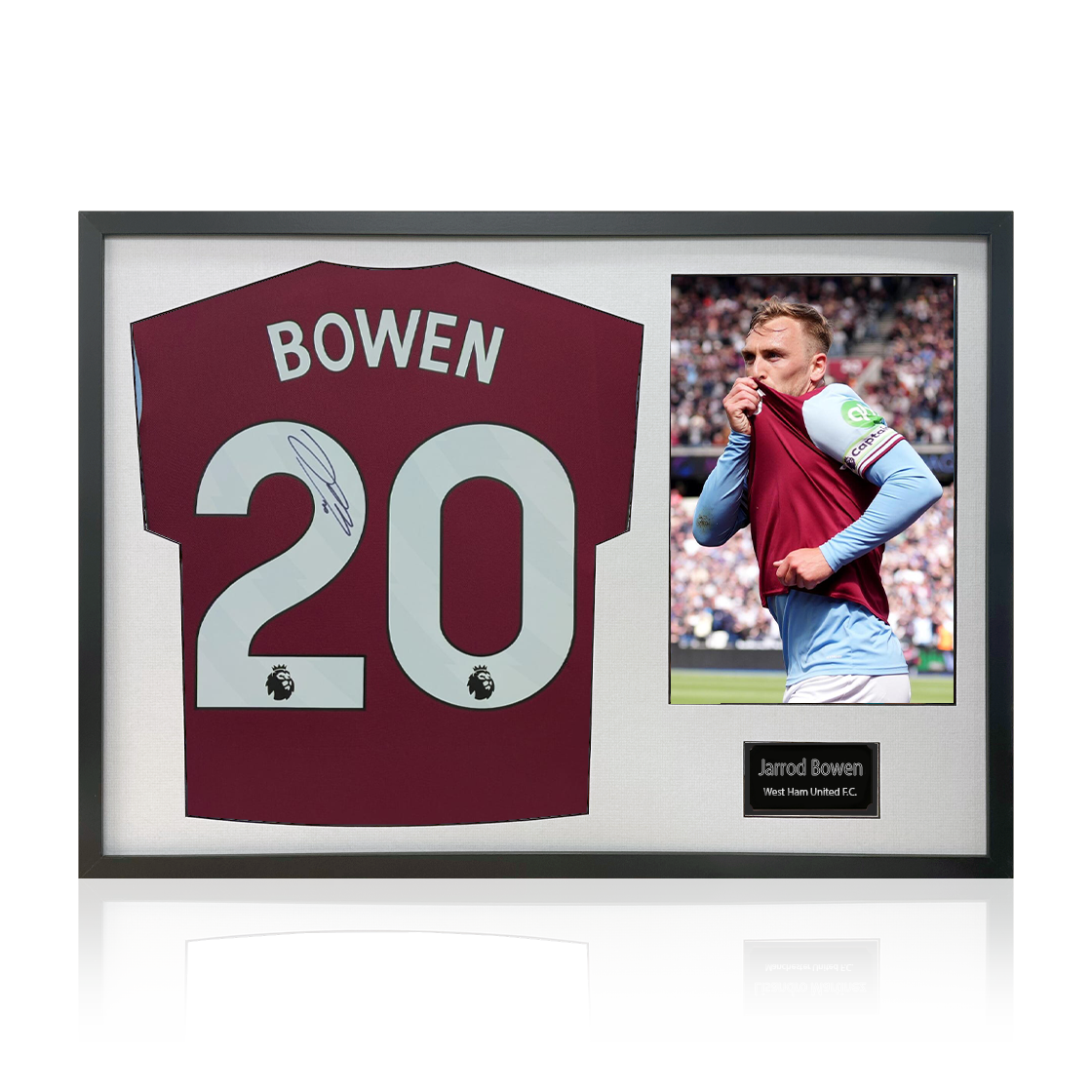 Jarrod Bowen Signed West Ham United Shirt Classic Frame