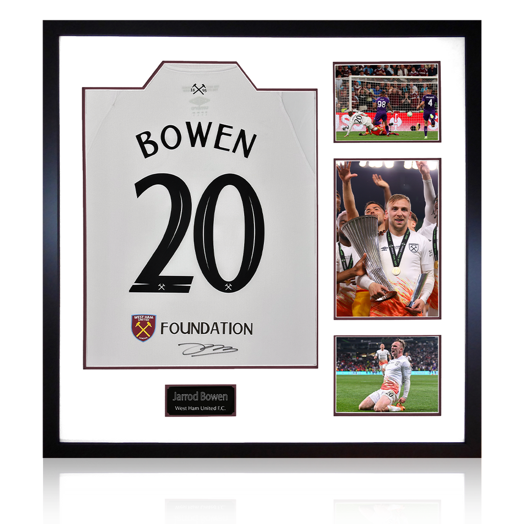 Jarrod Bowen Signed West Ham United 22/23 Away Shirt Elite Frame