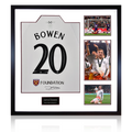 Jarrod Bowen Signed West Ham United 22/23 Away Shirt Elite Frame