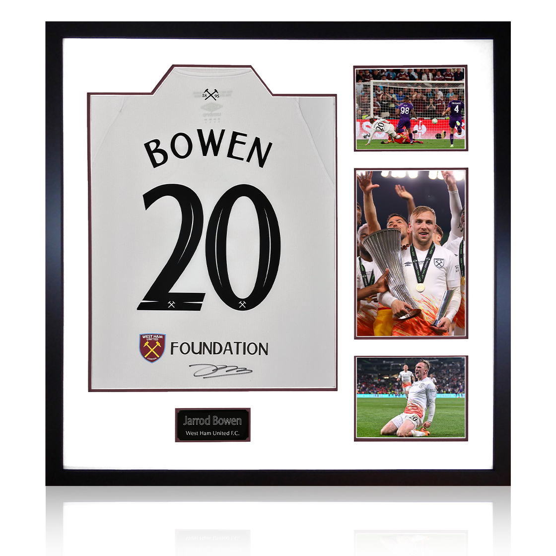 Jarrod Bowen Signed West Ham United 22/23 Away Shirt Elite Frame