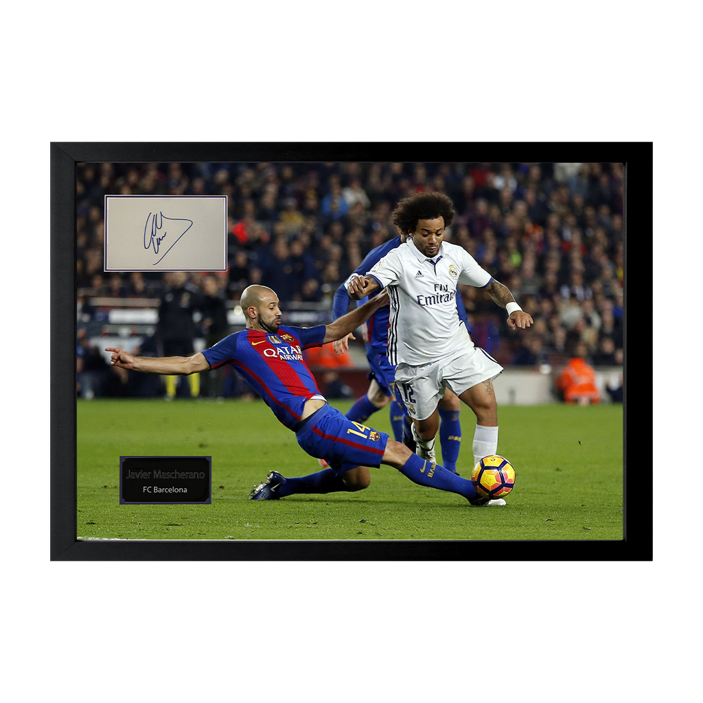 Javier Mascherano Signed Barcelona Cut Iconic Frame (ACG Cert)