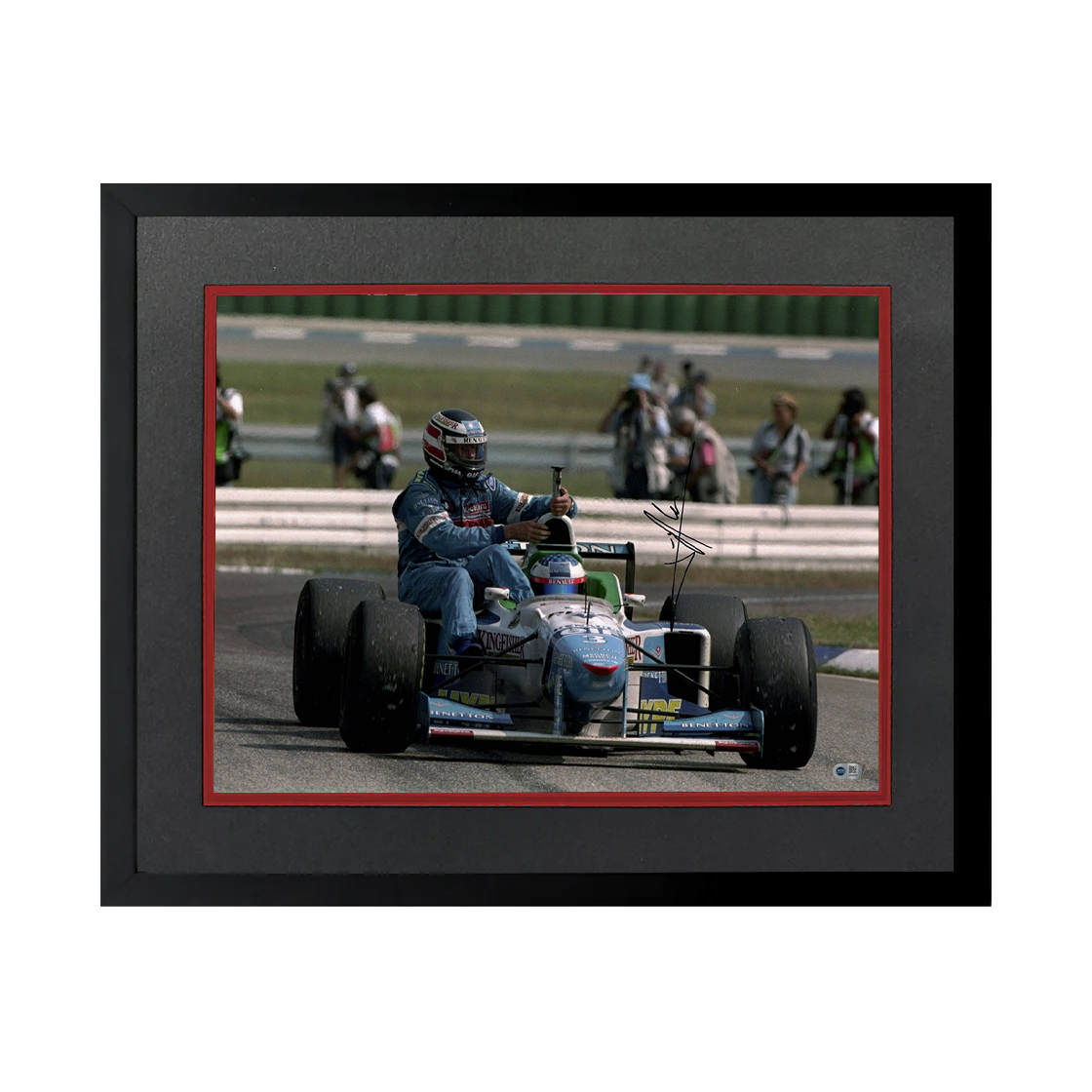 Jean Alesi Signed 16x12 Image Deluxe Mount Frame (ACG Cert)