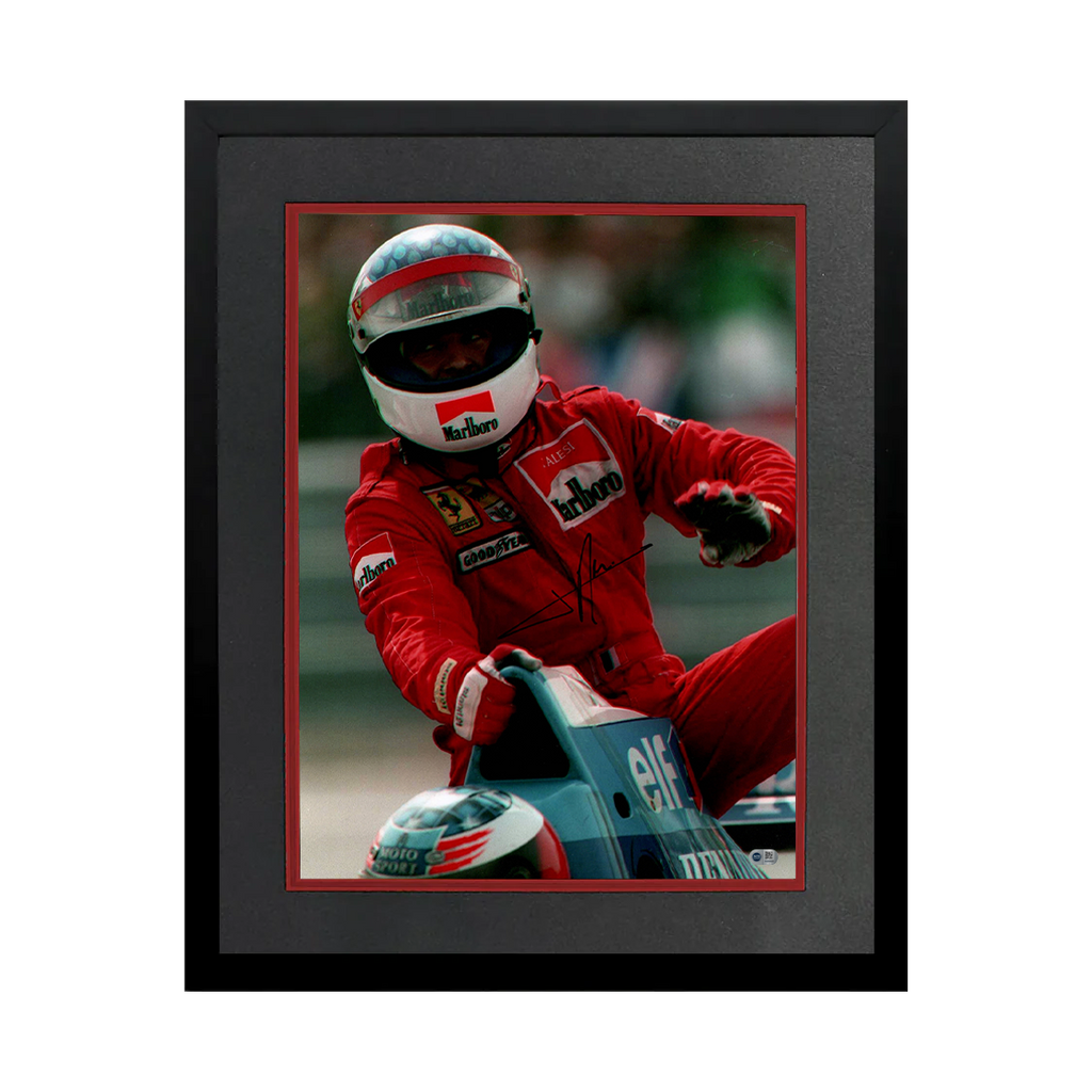 Jean Alesi Signed 16x12 Image Deluxe Mount Frame (ACG Cert)