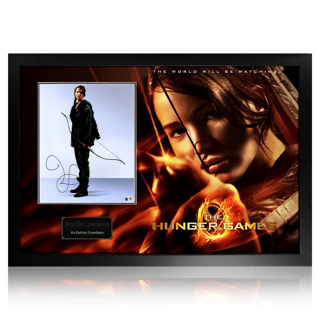 Jennifer Lawrence Signed The Hunger Games Image Premium Frame (AGC Cert)