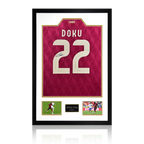 Jérémy Doku Signed Belgium Shirt Premium Frame